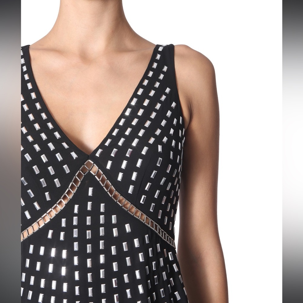 Michael Kors XXS Black Studded V-Neck Dress